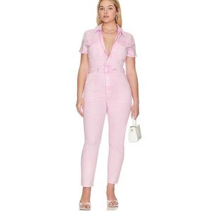 Good American Fit For Success Jumpsuit Denim Romper in Pink Size 2 Valentine’s
